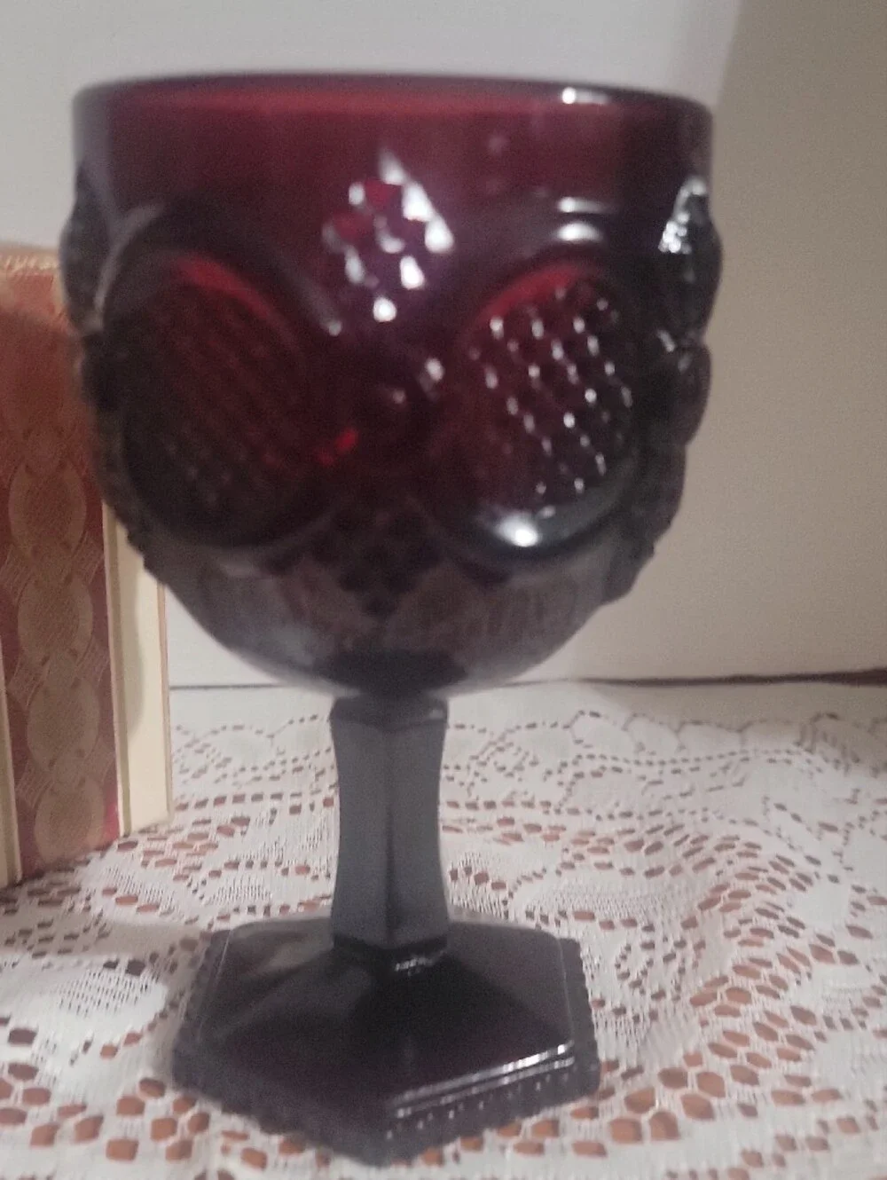 Avon 1876 Cape Cod Water Goblet Ruby Red